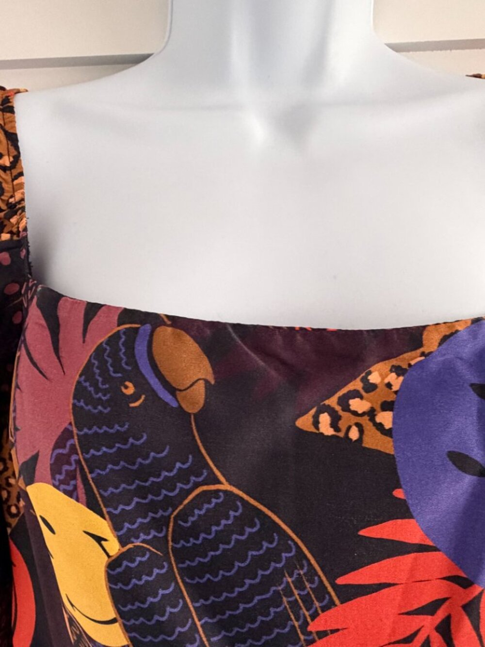 Farm Rio Smiley Tropical Midi Dress M - Picture 5 of 8